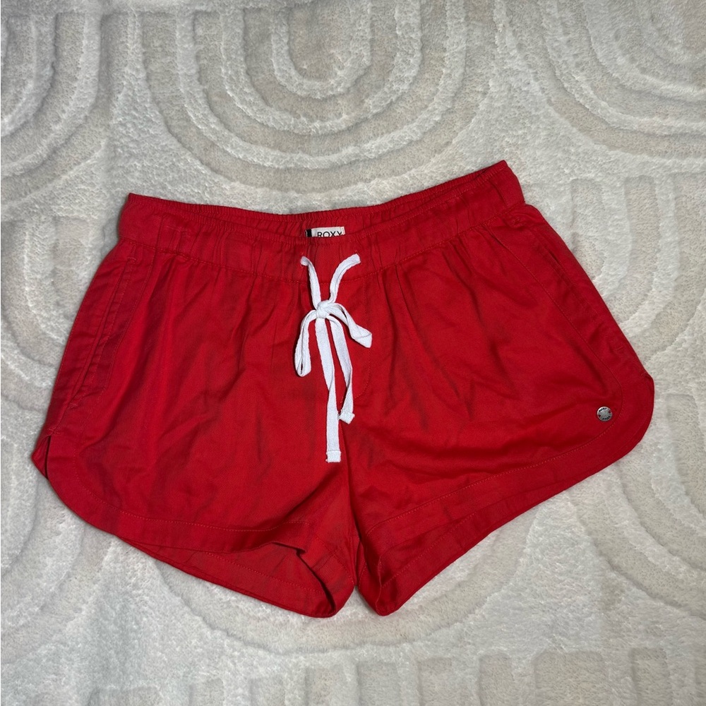 NWT Roxy Red Athletic Shorts with White Drawstring